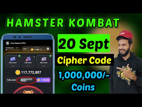 20 September Hamster Kombat daily cipher code | Daily cipher today special cipher 20 sept code