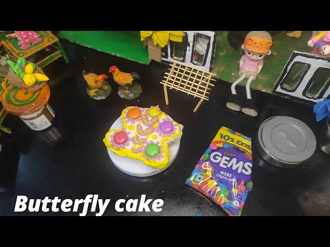 Miniature Butterfly Cake Recipe|Vanilla Cake Recipe|Bread Cake Recipe|#butterflycake #minifood ,