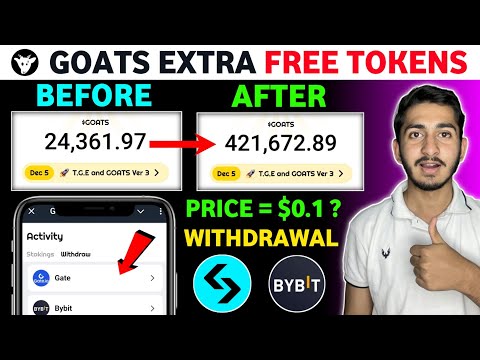 Goats airdrop withdrawal on Bybit, bitget | Goats earn extra tokens | Goats token price