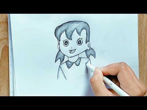 Shizuka drawing easy | How to draw shizuka step by step | Easy drawing