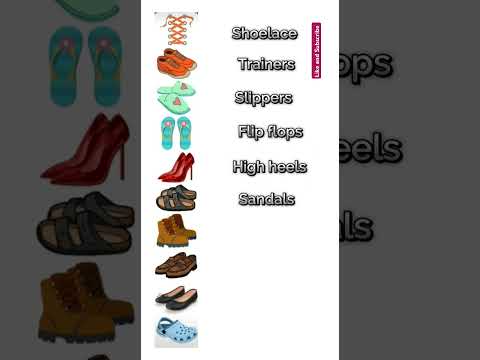 Types of shoes - English Vocabulary #english #englishlearningjourney #vocabulary #shortsvideo