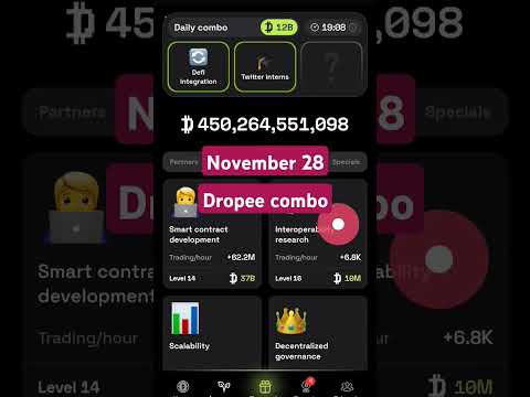 Dropee daily combo today | dropee daily combtod 28 November | Combo Dropee | Dropee 28 November