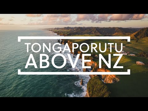 Photographing Tongaporutu - Three Sisters - Above NZ