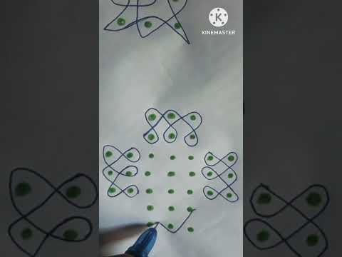 7×3 dots rangoli design || easy and simple#kolam#shorts