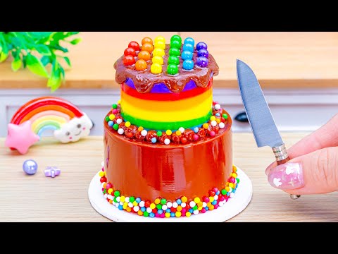 Best Miniature Chocolate Cake Decorating Ideas | Yummy Tasty Rainbow Skittles Candy Mini Cake