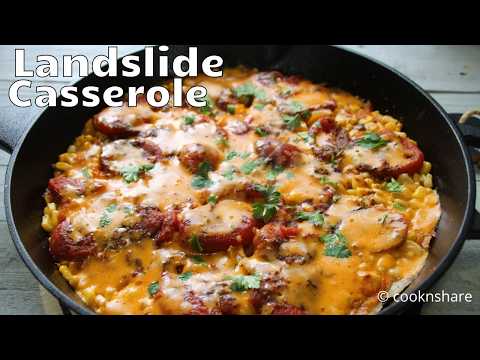 Landslide Skillet Casserole: Layers of Ground Beef Potatoes & Veggies!