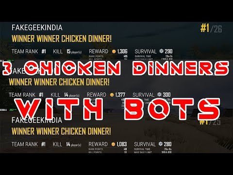 3 CHICKEN DINNERS WITH BOTS | 6X SPRAY | PUBG LITE | THEGEEKINDIA