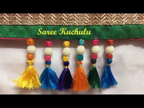 saree kuchu | how to make saree kuchu with colour beeds & mothi