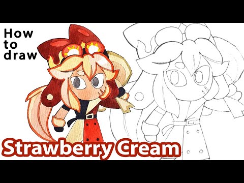 How to draw Strawberry Cream Cookie from Cookie Run Ovenbreak