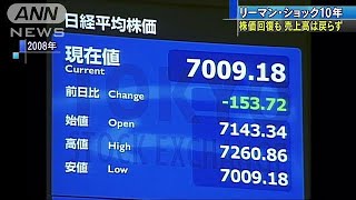 リーマン・ショックから10年　株価回復も実態は・・・(18/09/15)