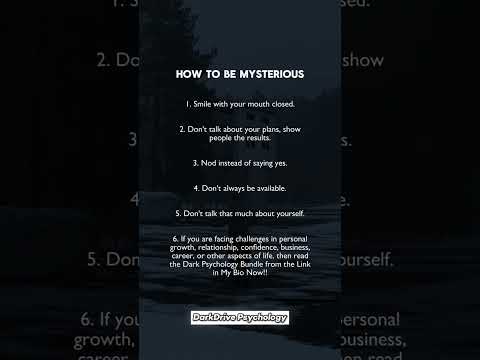 How to be mysterious #psychology #manipulation