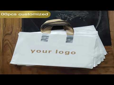 100pcs Custom Logo Colorful Shopping Bags With Handle Plastic Gift Bag Print One