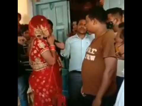 In UttarPradesh's #Bhadohi, a man dressed up as bride went to his girlfriend's home😂 #Gf #Bf #Shorts