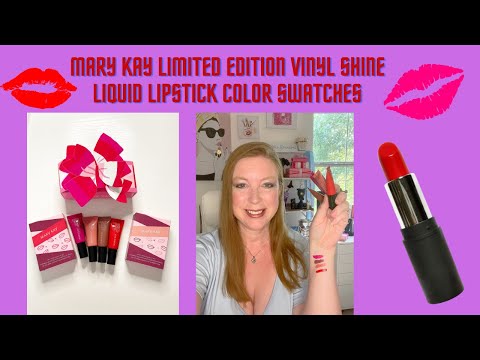 Mary Kay Limited Edition Vinyl Shine Liquid Lipstick Color Swatches || Holiday Lip Colors