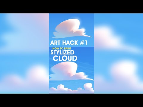 ART HACK 1 - How To Paint STYLIZED CLOUD In 1 Minute #SHORTS