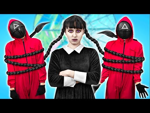 WEDNESDAY IS THE NEW DOLL?! SQUID GAME Pranks for Addams Family by La La Life Emoji