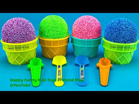 Play Foam Ice Cream Cups with Surprise Toys Kinder Joy Surprise Eggs My Little Pony