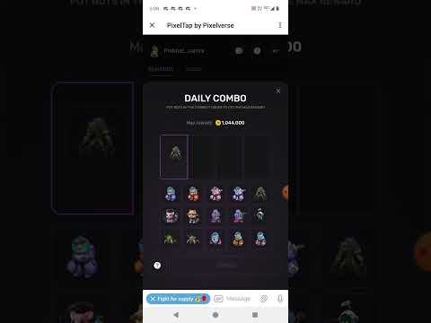 Pixelverse daily combo | pixel tap daily combo