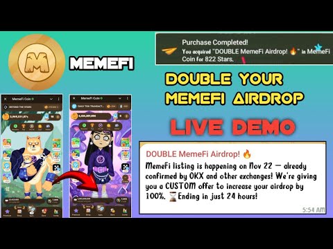 double your Airdrop in memefi || custom order to increase your Airdrop by 100% in memefi