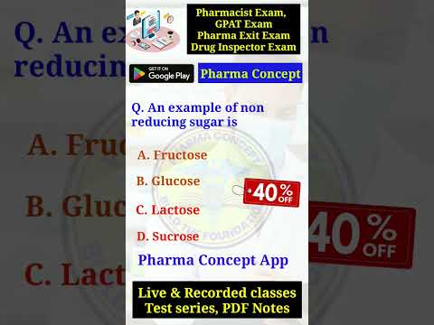 #nonreducingsugar #pharmaconcept #pharmacistexamquestionpaper #shorts #freeconcept