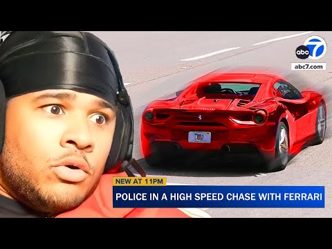 Teenager In Stolen Ferrari Leads Police on a High Speed Chase..