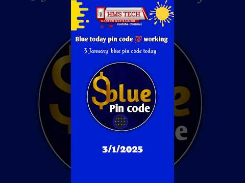 3 January blue second time code today | blue today pin code | #3january #bluecode #shorts #hmstech