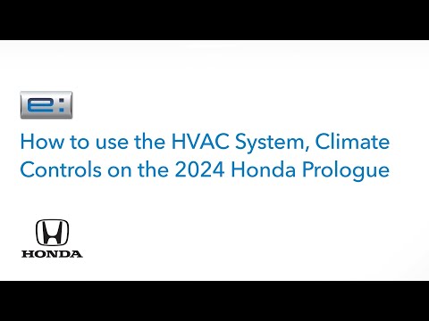 Honda Prologue | How to Operate the Climate Controls