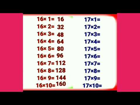 Table of 16 and 17 | Table of 16 & 17 | Table of 16 | Table of 17 |