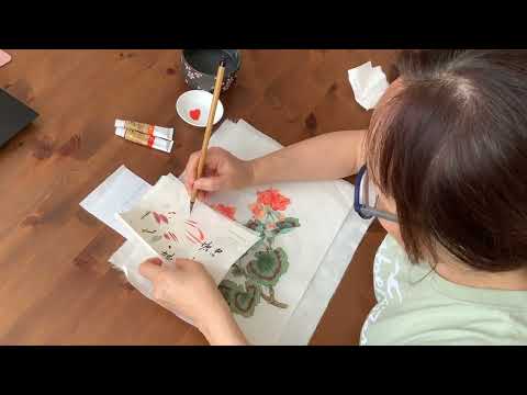 Victoria Expertly Prepares a Painting Sample for Her Geraniums Class on October 8th