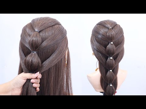 Try this unique bubble ponytail only on star beauty & fashion for ladies | New hairstyle design idea