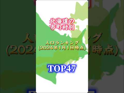 北海道の市町村別人口ランキングトップ47#地理系を終わらせない #47都道府県企画