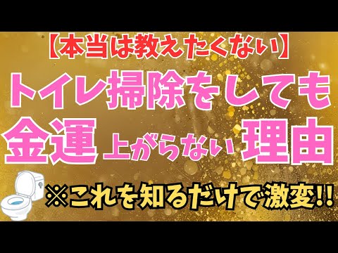 【※表示された人ヤバい！】トイレ掃除しても金運が上がらないのはこれが原因です！