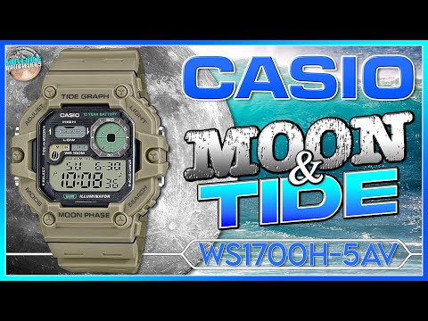 A Very Cool Looking Fishing Watch From Casio! | Casio Quartz Tide Graph / Moon Phase WS1700H-5AV