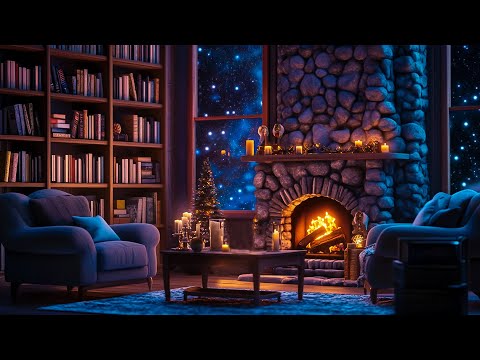 Warm space for cold winter ⛄ Rain Sounds and Crackling Fireplace Sounds 🔥 ASMR for Sleep, Relax