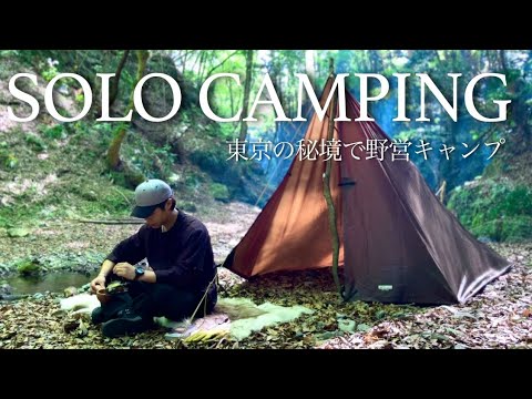 SOLO Camping in Beautiful Forest in Tokyo (Japan camping, bushcraft)