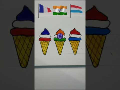 Luxembourg 🇱🇺 France 🇫🇷 And Indian 🇮🇳 Flag Drawing | #shorts #shortfeed