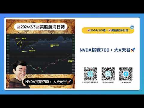 📈2024/2/5週一📈NVDA挑戰700，大V天谷🚀｜美股航海日誌+新聞導讀｜每日更新