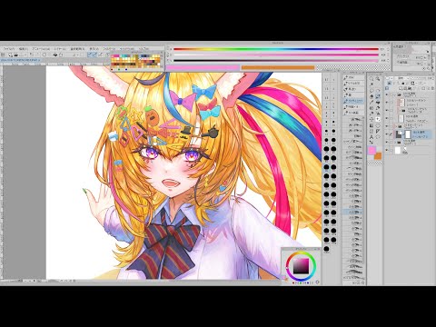 無言で作業垂れ流し【お絵かき/尾丸ポルカ】