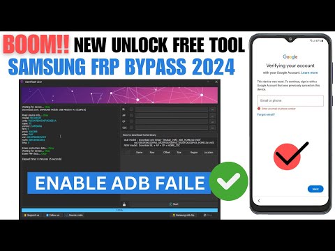 BooM!! SAMSUNG FRP BYPASS FREE METHOD 2024 | ENABLE ADB FAILED FIX | ONE CLICK FRP BYPASS TOOL