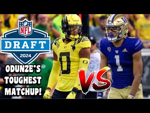 Rome Odunze Vs Christian Gonzalez 🔥 (2024 NFL Draft) WR Vs CB Matchup!