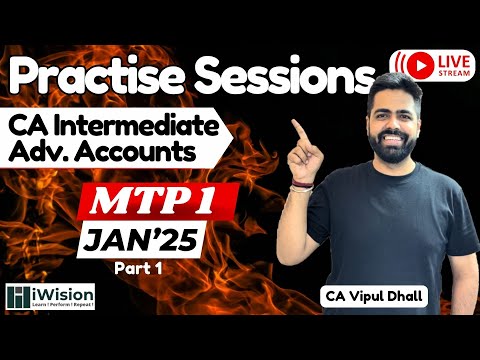 CA Intermediate Advanced Accounting Practise Session | 1 Hour Live Practise - MTP 1 Jan 2025 iWision