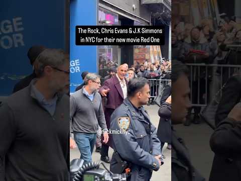 The Rock, Chris Evans & J.K Simmons in NYC for their new movie Red One 🎬🥰