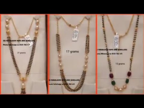 latest gold black beads chains with weight and price collection 2022/new gold jewellery collection