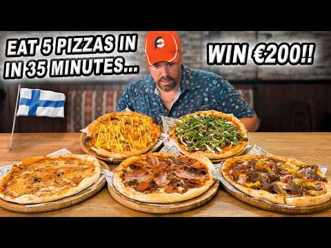 Kebab Pizza Challenge?! Eat FIVE Pizzas Within 35 Minutes and Win €200 Cash!!