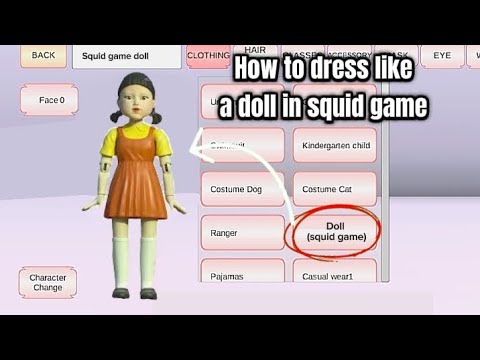 How to dress like a doll in squid game  كيف ترتدي ملابس مثل الدمية في لعبة الحبار في Sakura School