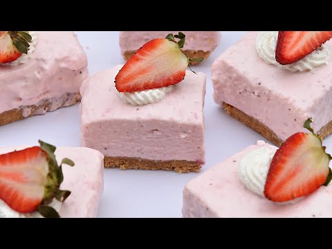 No-Bake Strawberry Cheesecake Bars without Gelatin