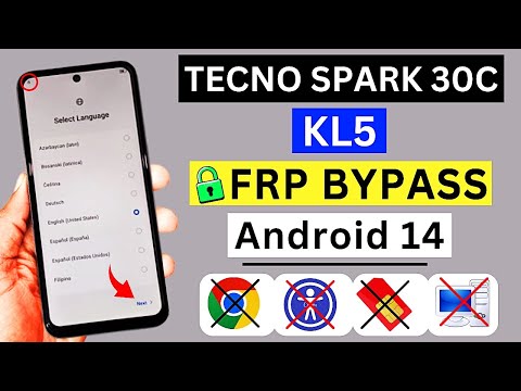 Tecno Spark 30c (KL5) Frp Bypass Android 14 | New Solution | Tecno Spark 30c Google Account Bypass