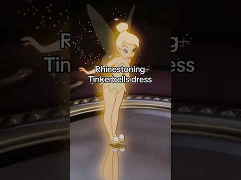 Rhinestoning a Tinkerbell dress costume