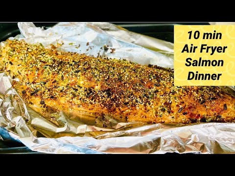 10 Min Air Fryer Furikake Salmon | Quick Healthy Dinner for WEIGHT LOSS