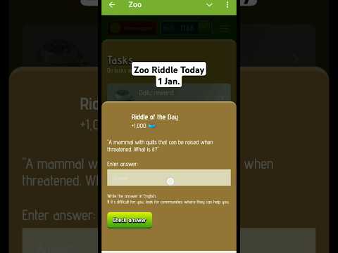 Zoo Riddle Code Today, Today Zoo Code 1 Jan, 1 January Zoo Riddle Of the day, Riddle Code Today